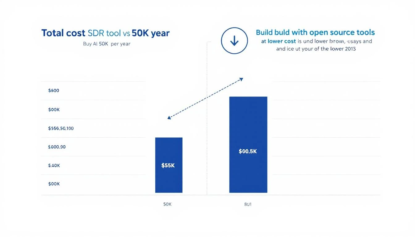 Total cost comparison of buying vs building AI SDR tools
