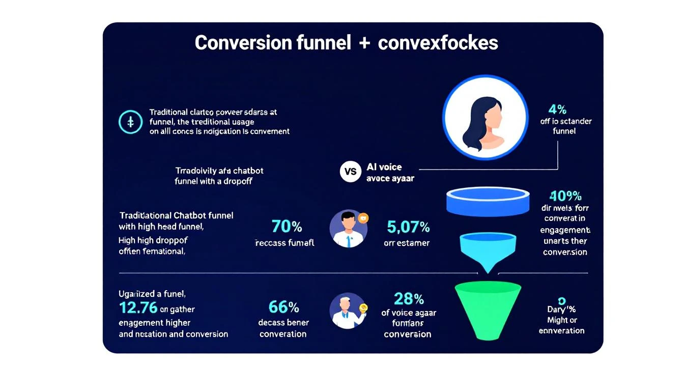 Conversion funnel comparison: traditional chatbot vs AI voice avatar