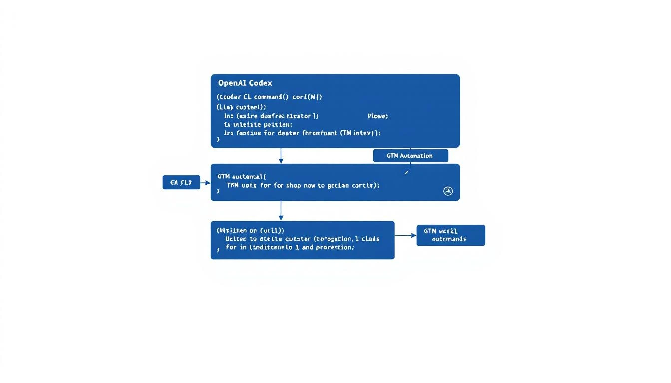 OpenAI Codex CLI interface showing terminal commands for GTM automation