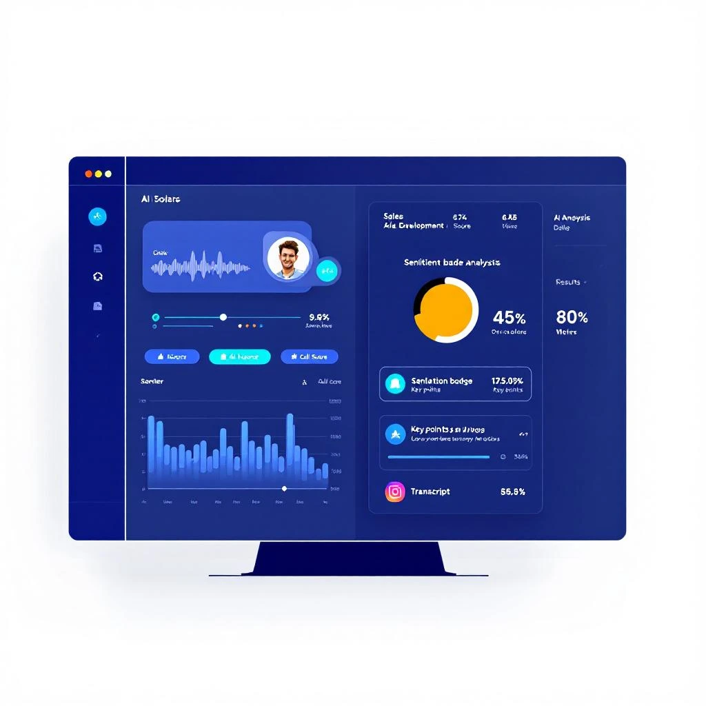 SDR using a browser-based dialer with AI analysis results appearing alongside the call