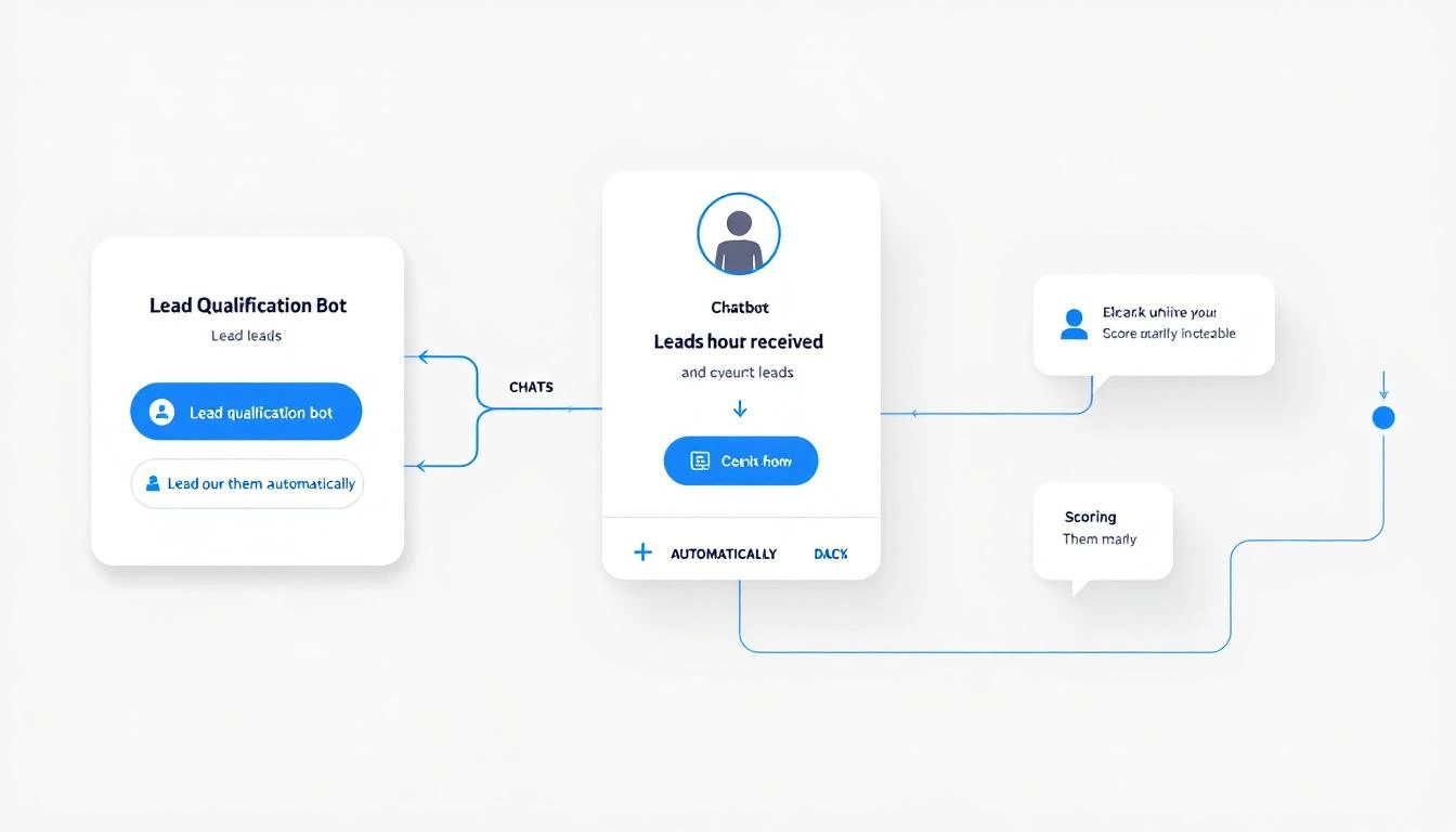 Lead qualification bot architecture showing leads flowing through automated scoring and routing