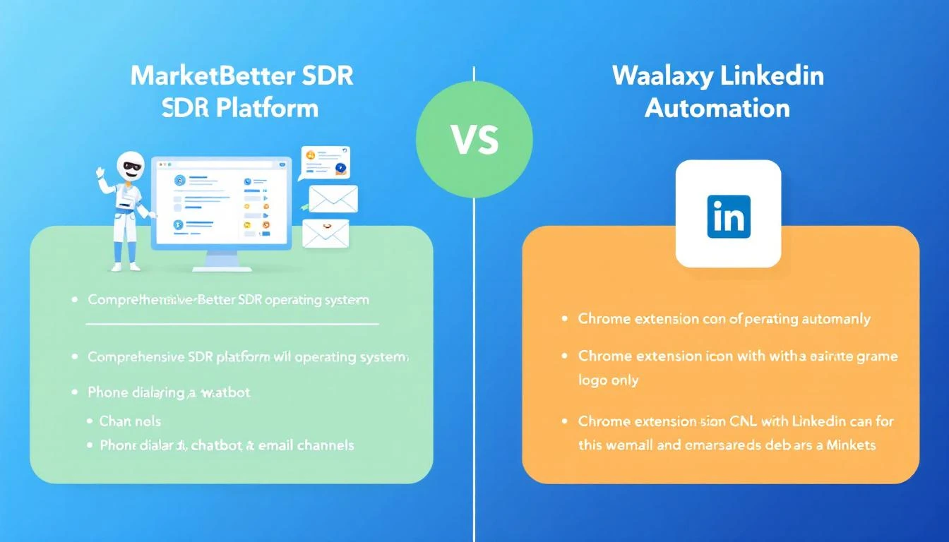 MarketBetter vs Waalaxy comparison — full SDR platform vs LinkedIn automation Chrome extension