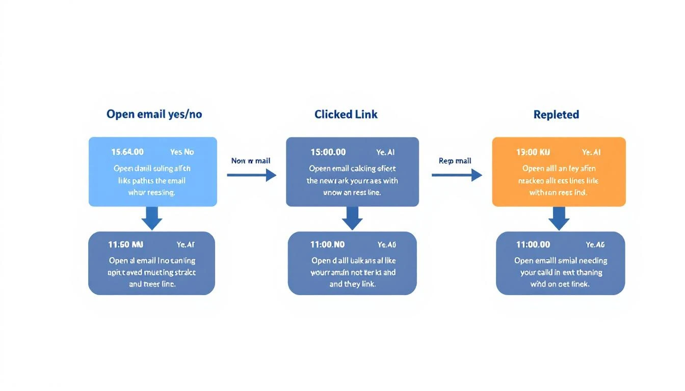 Lead nurture branching logic showing different paths based on engagement signals