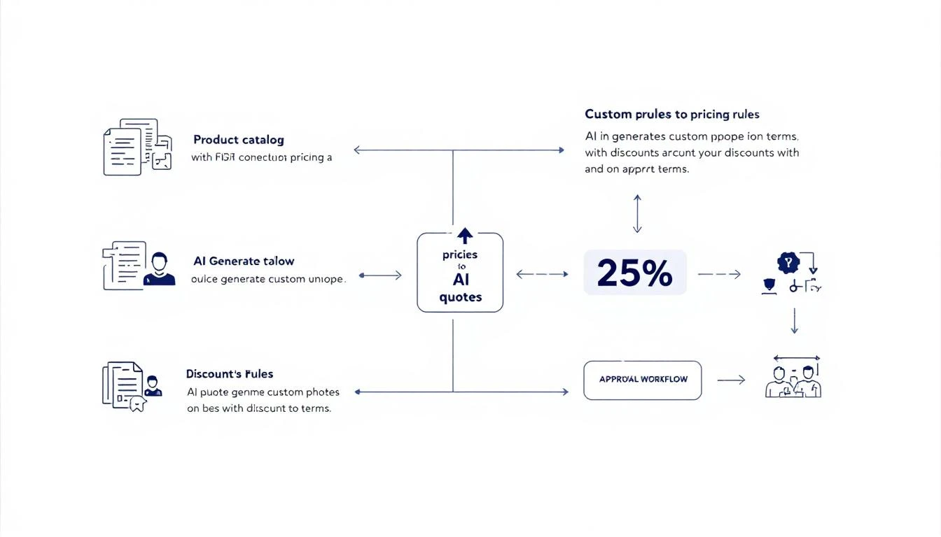 Quote configuration flow showing pricing rules and discount application