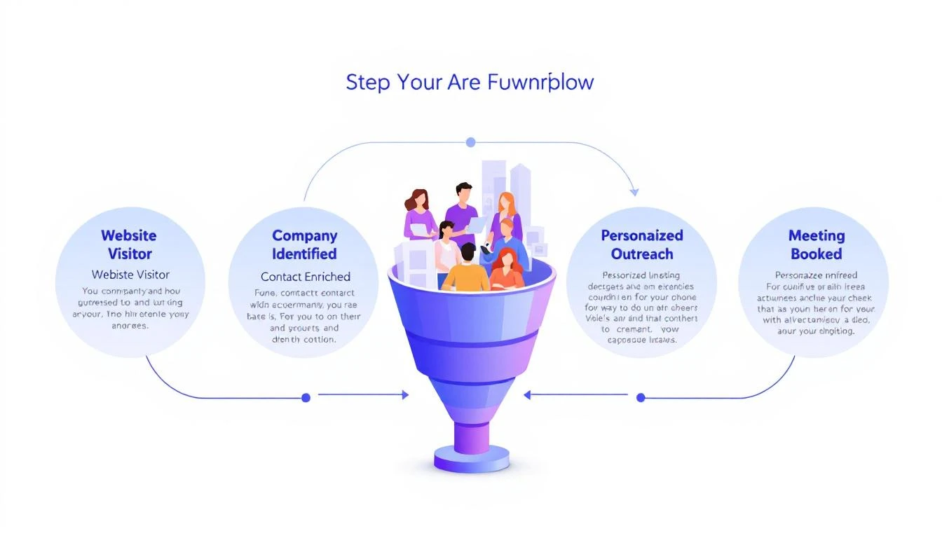 5-step workflow: Website Visitor to Meeting Booked